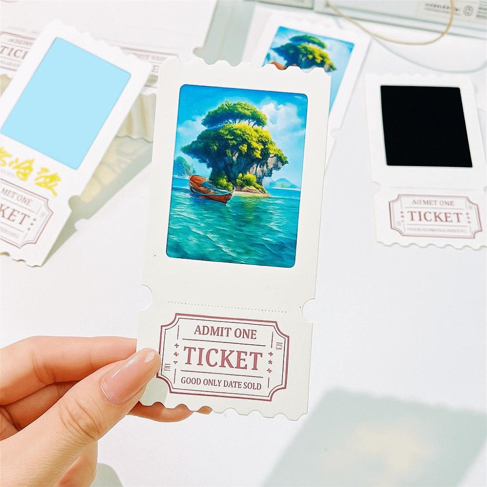 20Pcs Paper Slideshow Transparent Card Peripheral Blank Ticket Root Frame Gift
