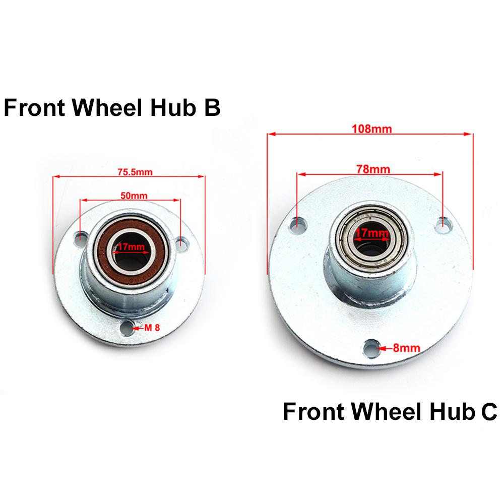 15mm/17mm 3 Stud Front Wheel Knuckle Spindle 5"/6" Wheel Hub For DIY 110cc 168 200F Go Kart Buggy ATV UTV Quad Bike Parts