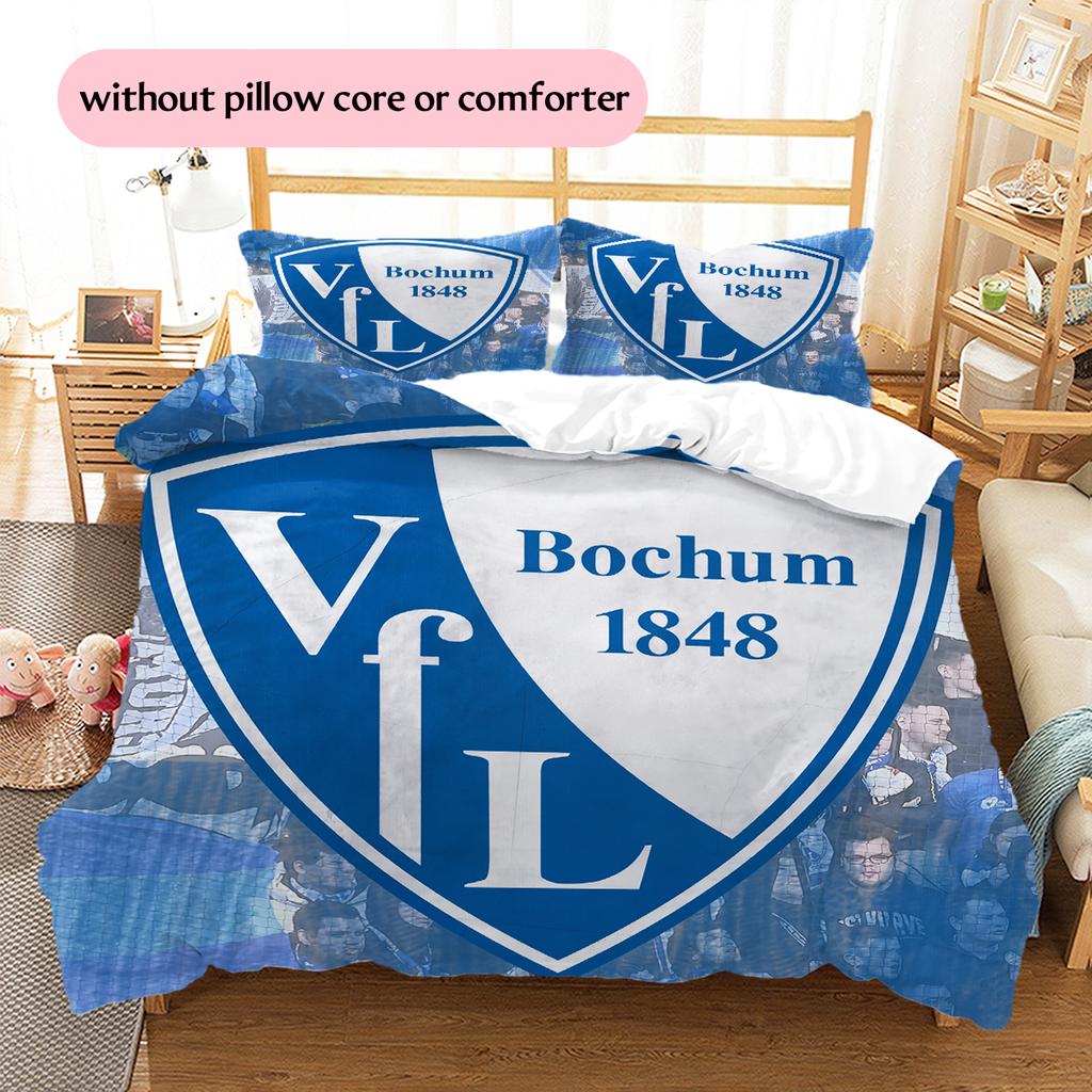 Bochum Pattern Bedding Home Decoration Birthday Gift (1 * duvet cover + 2 * pillowcase, without core)