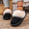 Fashion Women Slippers 2025 New Comfort Fur Platform Slippers Winter Warm Cotton Shoes Woman Fashion Fluffy House Slippers Slides Women