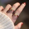 Shopkeeper's Recommendation Hetian jade vintage-style garnet ring for women, fashionable and versatile, niche design