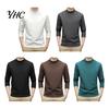 Trendy Men Tops Spring Autumn Top Neck Protecting Half-high Collar Double-sided German Velvet Slim Fit Basic Stretchy Long Sleeves Pullover Sweatshirt
