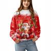Christmas Snowman 3D Printed Round Neck Long Sleeved Comfortable Casual Loose Plus Size Women's Pullover