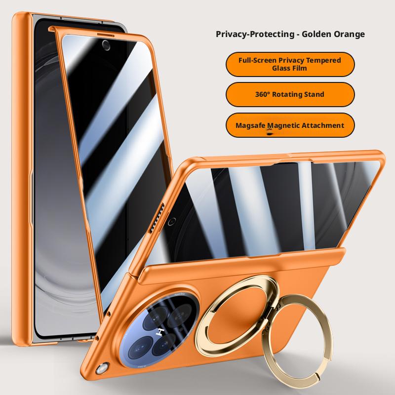 Чехол для Oppo Find N6, приятный для кожи, матовый, с магнитным креплением, вращающимся на 360° кронштейном, складным шарниром, с защитной пленкой для объектива, жесткий чехол