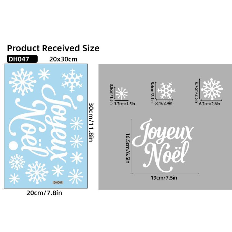Christmas Static Window Clings Robin Snowflake Winter Design Non Adhesive for Xmas Home Office Glass Decor