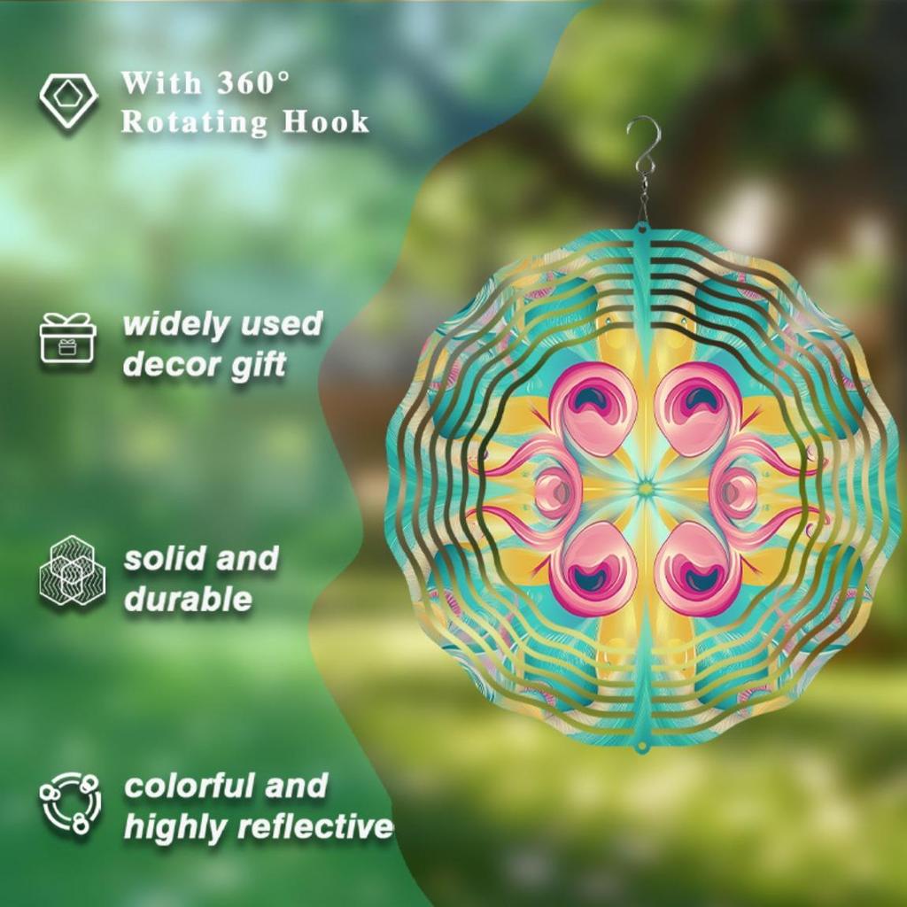 Вращающийся на 360 градусов крючок 10 дюймов вращающийся металлический колокольчик яркий разноцветный декор для улицы для сада балкона все сезоны подарок