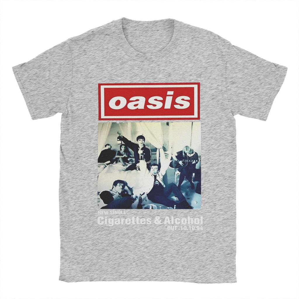 Повседневная футболка с принтом Rock O-Oasis для мужчин, с круглым вырезом, короткий рукав, 100% хлопок, летняя одежда
