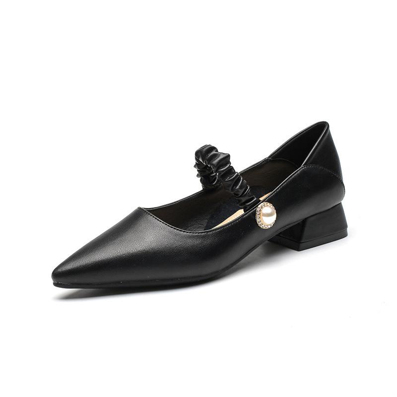 Leather Flat for Huizhou Women's Shoes Grape Mother Same Mary Jane Shoes Women's Autumn and Winter New Korean Version High Heels