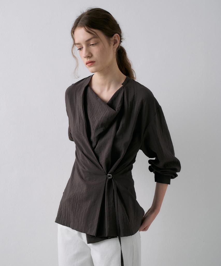 LAMEREI Drape Belted Shirt[Lmbfspsh318]-3Color
