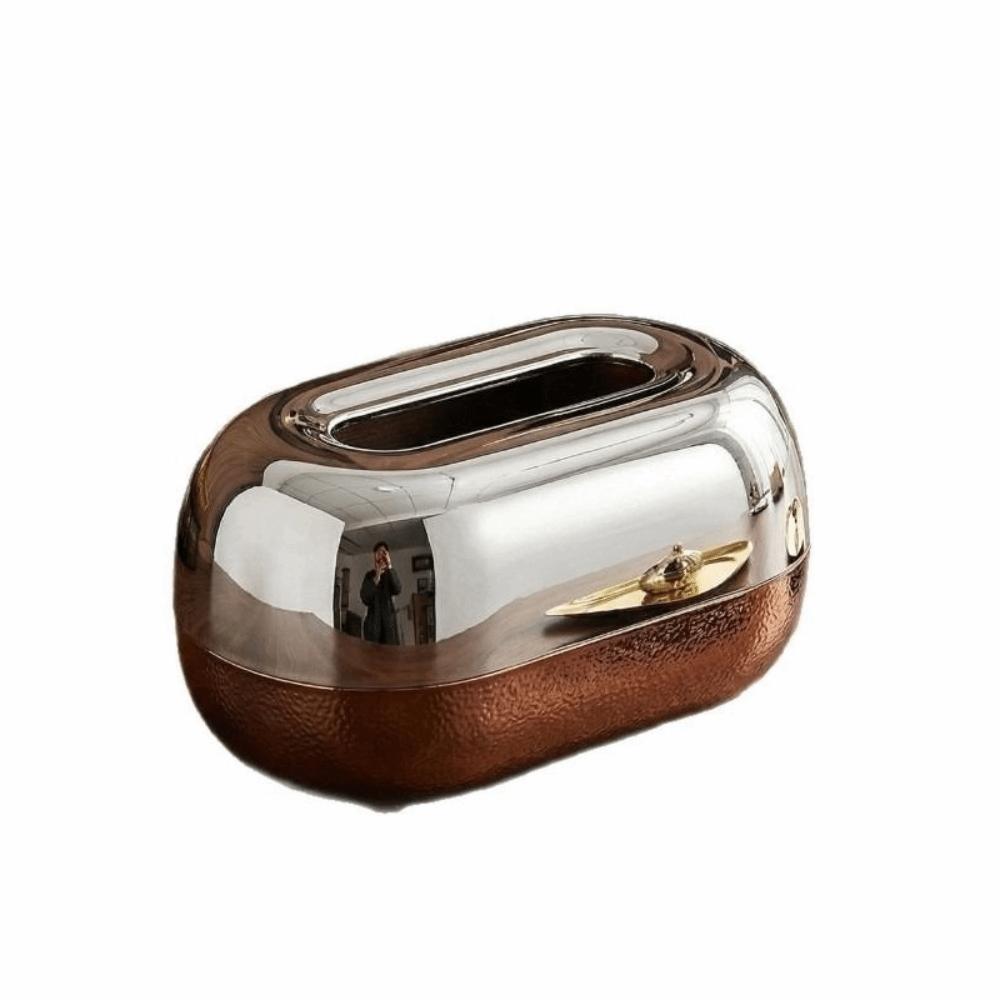 Vintage Tissue Box Dispenser Wood Grain Tissue Organizer Premium Decorative Tissue Box Desktop