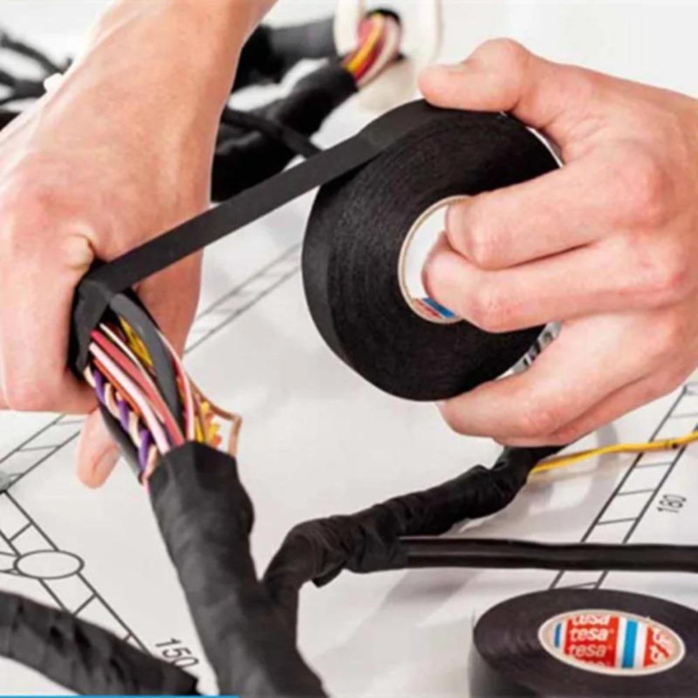 Черный цвет 1 рулон ширина 9/15/19 мм длина 15 м жгутовая лента прочная клейкая ткань огнестойкая лента для ткацких станков автомобиля