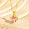 New Geometric Square Zircon Emerald Necklace Women Luxury Rhombus Pendant Elegant Long Sweater Chain Jewelry
