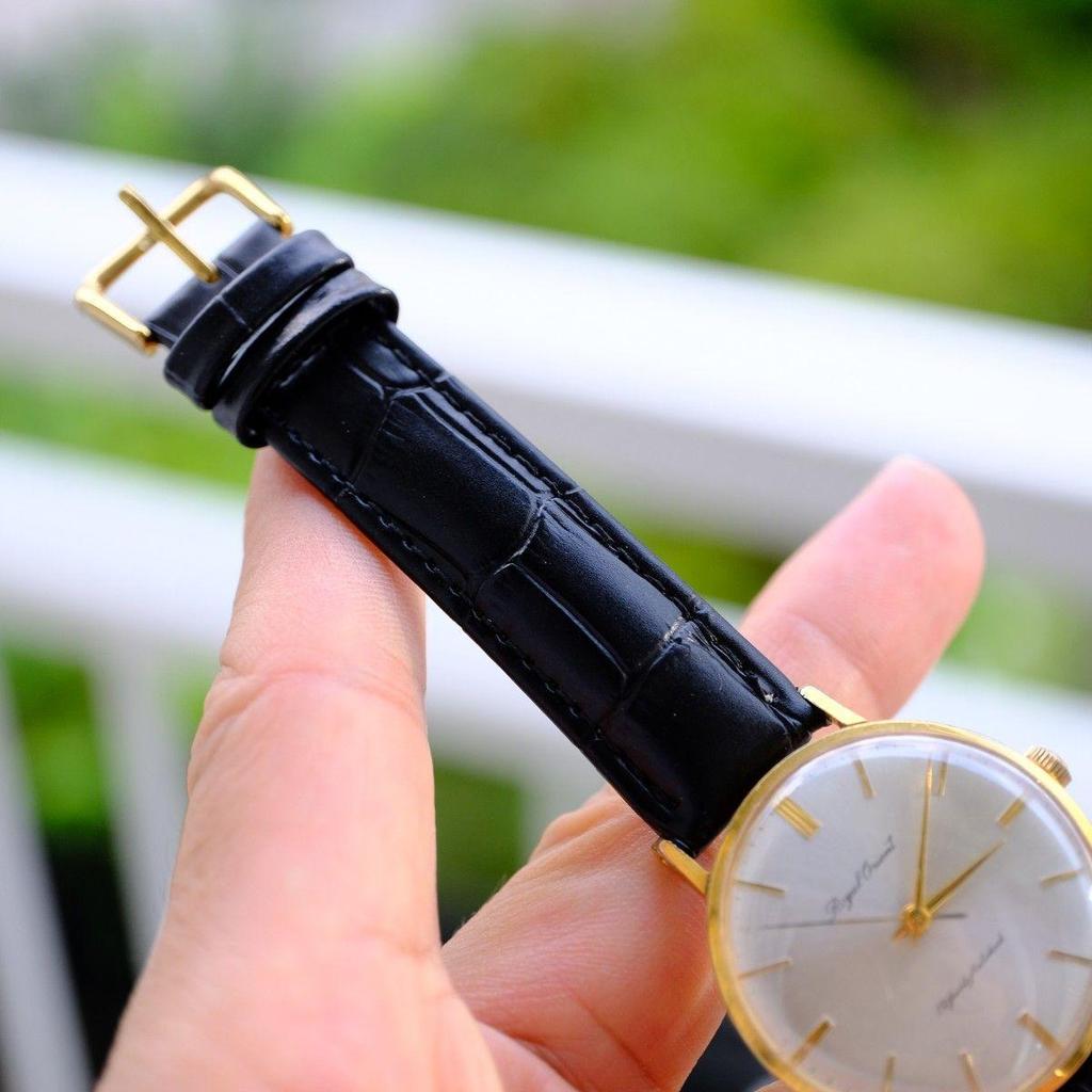 Used Working Royal Orient 19 Jewels Manual Wind Men's Watch Gold Color