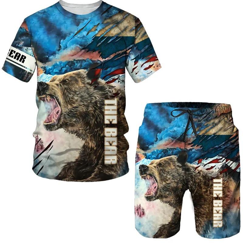 Summer Men's Sports Wear Personalized Men's Fashion Casual Short-Sleeve T-Shirt Set