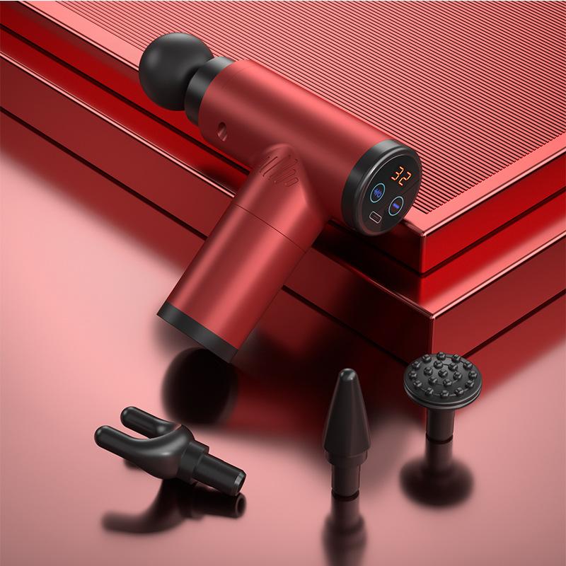 Электрический массажный пистолет с 4 головками, 8000 об/мин, спортивный пистолет с сенсорным ЖК-дисплеем, 22/4, скорость передачи, расслабляющий массажер для глубоких тканей мышц