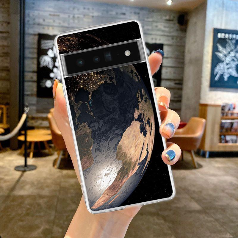 Чехол для телефона "Звезды Земли Космос" для Google Pixel 9 8 7 6 Pro XL 8A 7A 6A 5 4 5A 4A 3A XL 5G мягкий Силиконовый Прозрачный ТПУ Чехол