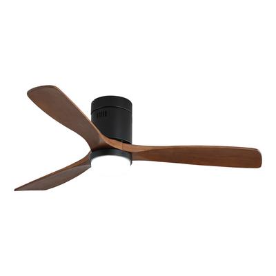 132 Cm Low-Profile Ceiling Fan with Light, 3 Solid Wood Blades, Silent Reversible Motor and Remote Control
