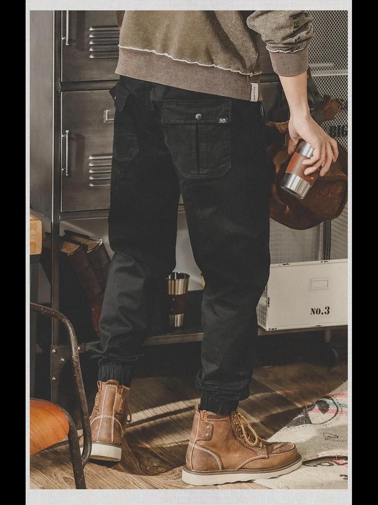 Мужской комбинезон свободного кроя в стиле «американский ретро» с широкими штанинами — осенние повседневные прямые брюки