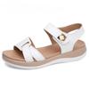 Women Female Ladies Mother Genuine Leather Shoes Sandals Flats Soft Hook Loop Korean Bling Summer Beach Size 35-43
