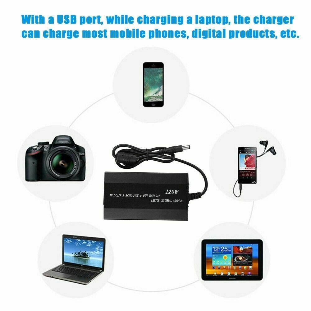 120W Car Home 34 Tips Power Supply Adapter Charger for Laptop Notebook EU Plug