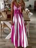 Summer Breeze Printed Vneck Sleeveless Maxi Dress For Casual Women