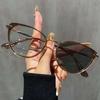 New Photochromic Presbyopia Women's Grade Glasses Ultra-light Personalised Large Frame Cat Eye Reading Glasses Eye Protection