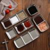 2Pcs Industrial Style Dip Tray Stainless Steel Condiment Dish BeanDose Tray Seasoning Tray  Snack
