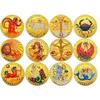 Twelve zodiac signs, color printing, Scorpio, gold-plated color printing commemorative medal, Gemini of love, decorative gold coin, Libra coin