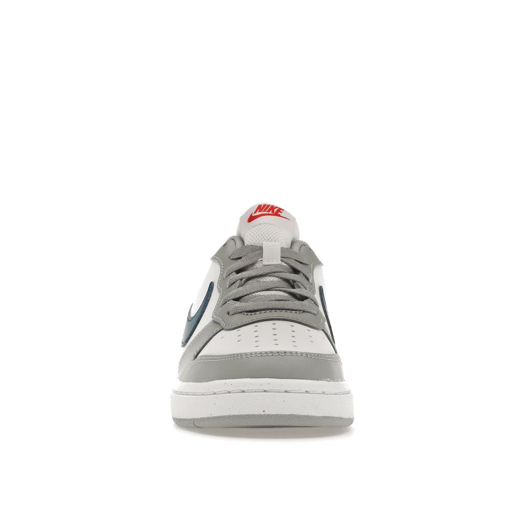 Nike Court Borough Low 2 GS White Light Smoke Grey Marina Kids Sneakers Habanero-Red BQ5448-117