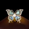 Women's Light Luxury Design Elegant Imitation Pearl Hollow Butterfly Brooch Fashionable Versatile Niche Design Brooch
