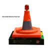 Retractable Reflective Road Cone with LED Light - Foldable & Portable Car Warning Sign