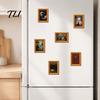 Kitchen Appliance Magnets Wooden Retro Frame Fridge Magnet, Strong Magnetic Decor Refrigerator Magnet for Refrigerator, Office Whiteboard Decoration