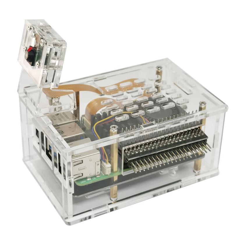 Transparent Acrylic NVMe Expansion Board Case for Raspberry Pi 5, PCIe to M.2 SSD Adapter