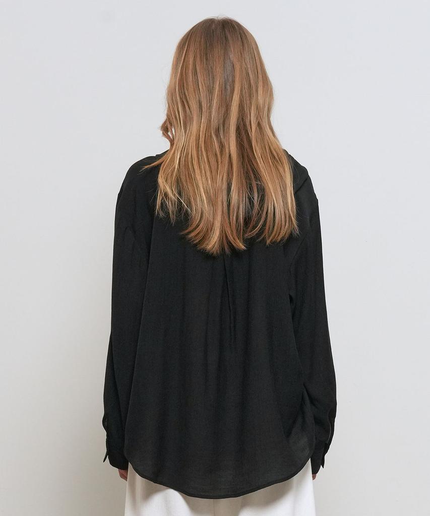 GENERALIDEA Summer Loose Fit Wrinkle Hooded Shirt [Black] / Gf1Lsh512