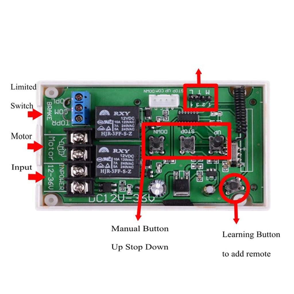 DC 12V 36V мотор ручной контроллер мотор пульт дистанционного управления переключатель вперед назад вверх вниз стоп переключатель для штор