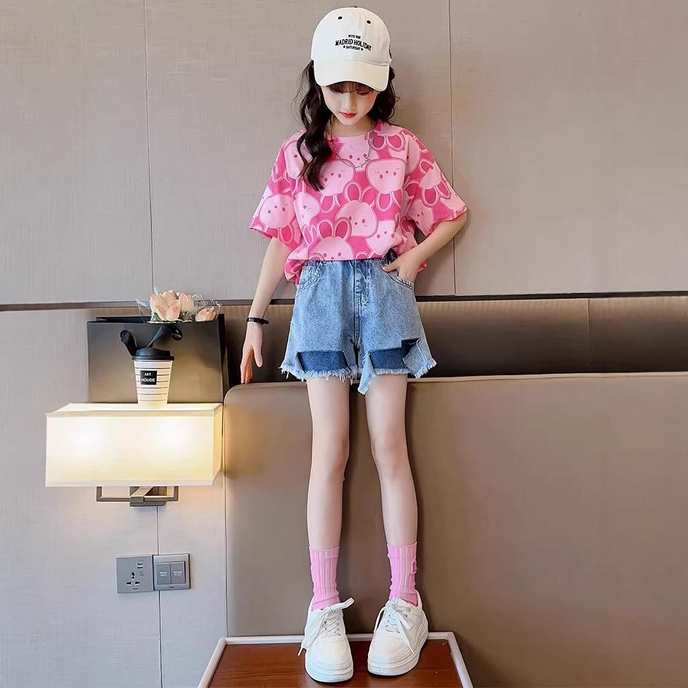 Girls Summer Short Sleeve T Shirt Lightweight Cool Feel Casual Top