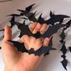 LED Halloween Wall Stickers: Black Bats & Spiders Party Decoration