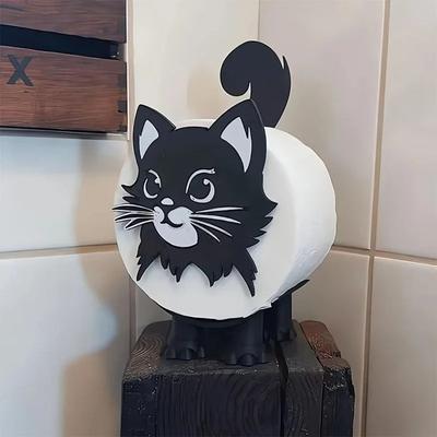 Забавный кот Кот Держатель для туалетной бумаги Милое украшение Держатель для рулона Очаровательный органайзер Подставка для туалетной бумаги Ванная комната