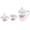 15Pcs Dollhouse Miniature Tableware Porcelain Ceramic Coffee Tea Cups Set Toys