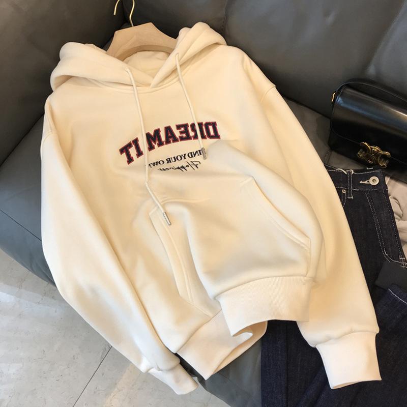Fashion Fleece-lined Sweatshirt Unisex Streetwear Hoodie, Fleece-lined Retro Slogan Hoodie, Drawstring Hood with Kangaroo Pocket for Daily & Layering
