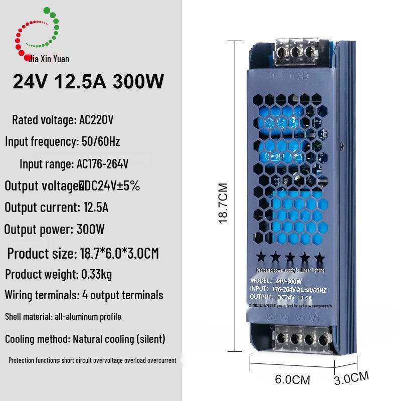 Черный блок питания LED King Kong Трансформатор 220В в 12В/24В/48В, 60Вт-400Вт
