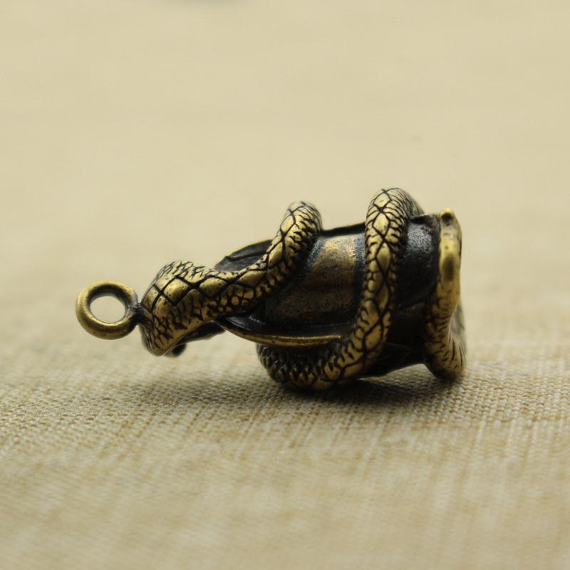 Латунные подвески в виде змеи со знаком зодиака, брелок своими руками, фигурки животных, украшения для сумок, автомобилей, украшения для дома, аксессуары
