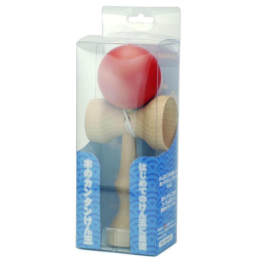 Kids' Size Spin Gear Easy Kendama, Professionally Designed, Lightweight Ball and Large Plate for Easy Loading (Solid Wood, Unpainted)