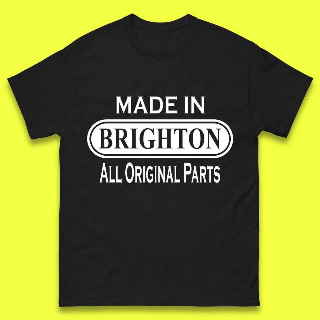 Made In Brighton All Original Parts Vintage Retro Birthday England Seaside Resort Gift Mens Tee Top