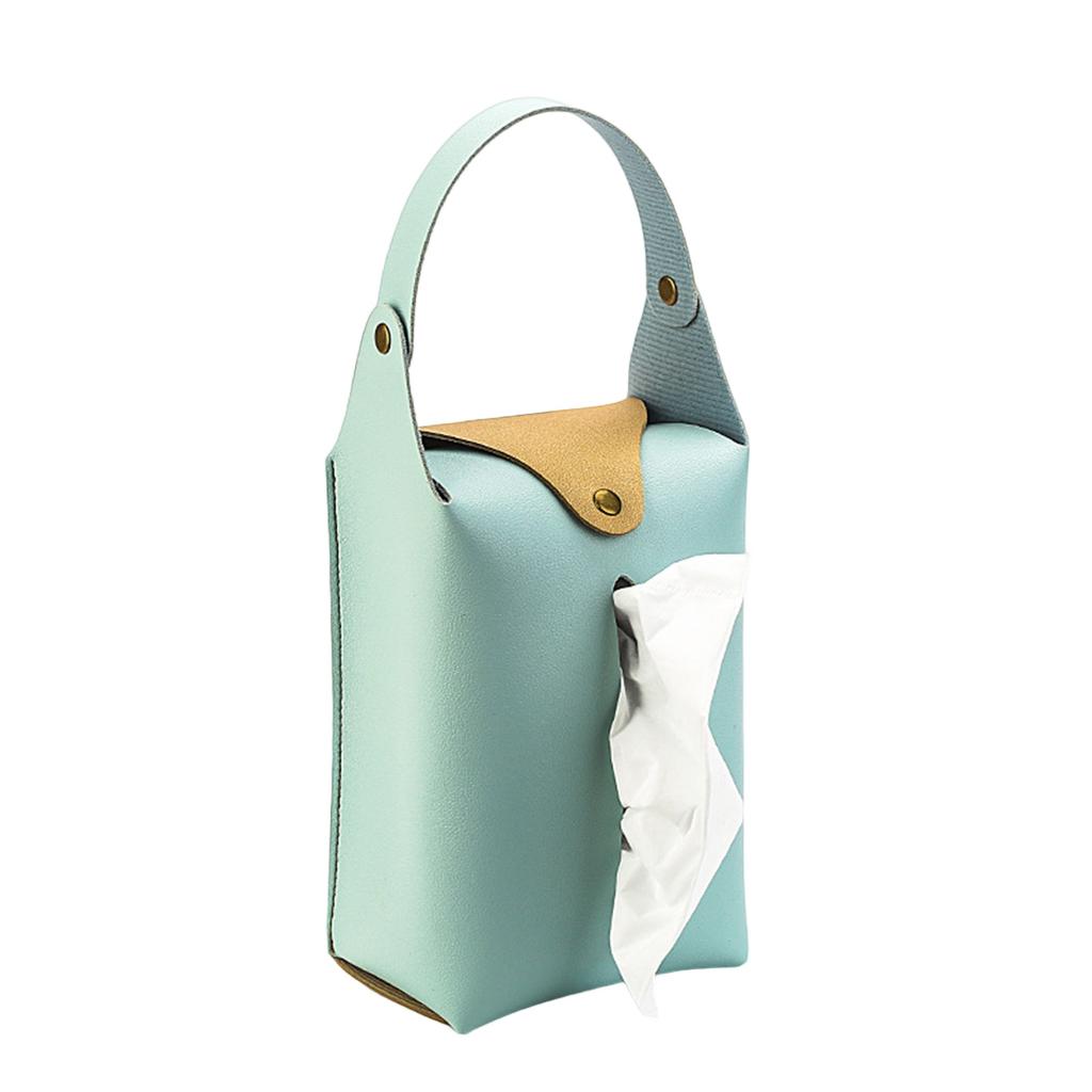 2 шт. Красочная коробка-держатель для салфеток из ПУ кожи, подвесной диспенсер для бумажных полотенец для гостиной, офиса и салона автомобиля