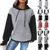 Women's Patchwork Fashion Comfortable Casual Hooded Long Sleeve Sweatshirt