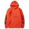 Bad Bunny Print Fleece Hoodie Unisex Casual Pullover Streetwear Customizable Sweatshirt