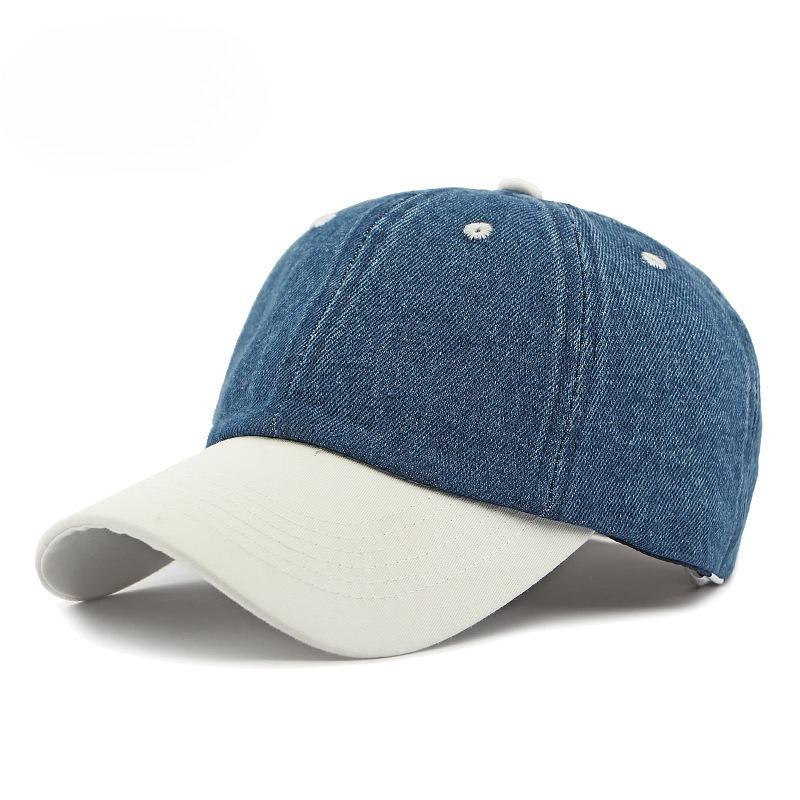 Vintage Denim Patchwork Baseball Cap Women Men Summer Soft Top Sun Hat Breathable Outdoor Peaked Cap Korean Fashion Casual Dad Hat