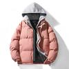 Autumn and Winter New Color Matching Men's Cotton Coat Korean Style Trendy All-match Jacket Thickened Men's Cold-proof Hooded