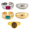 Adjustable Toe Ring Alloy Rings, with Colored Gemstones Decor, Comfortable Square Gemstone Non-Fading Beach Foot Jewelry, for Women Summer Accessory